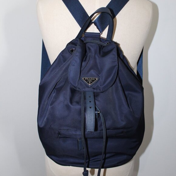 Prada Tessuto Nylon Backpack Navy Blue Shoulder Bag Single Buckle main image 9